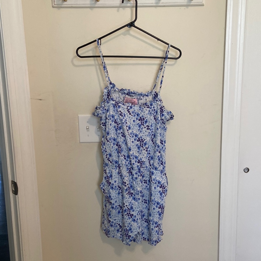 Shopbop Kos Resort Medium Blue Floral Romper